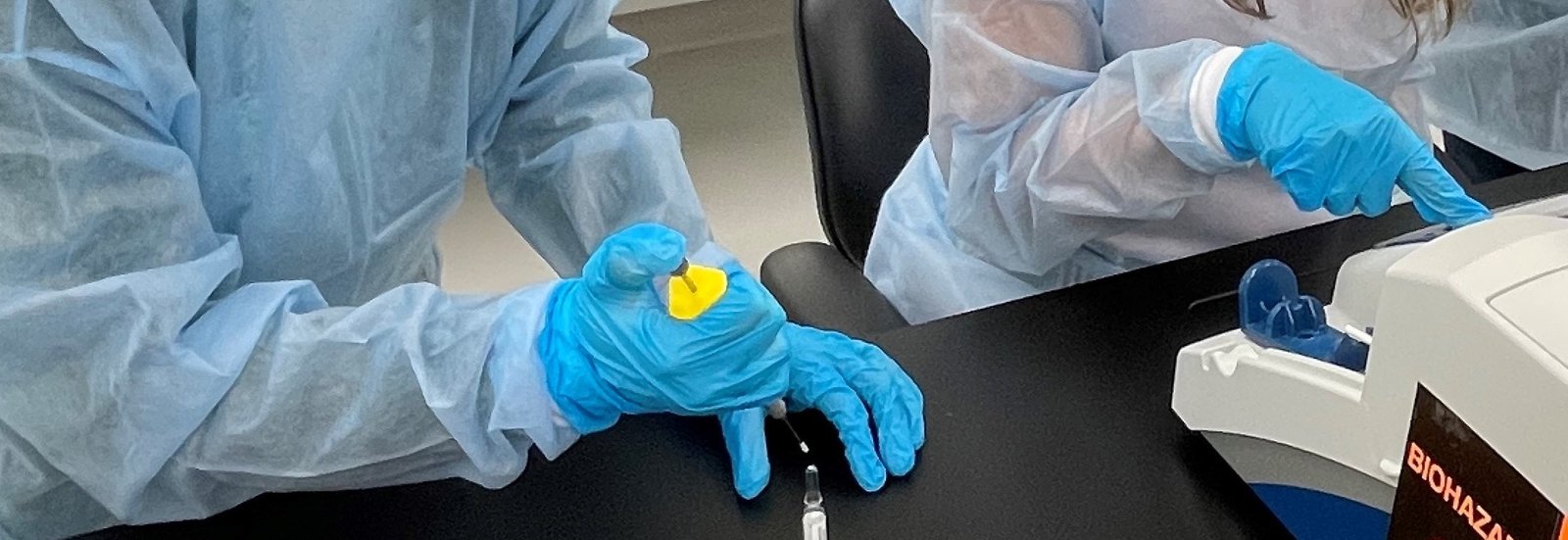 Close-up of analytical instruments used in R&D labs